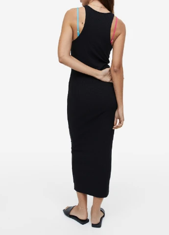 Чорна коктейльна сукня H&M однотонна