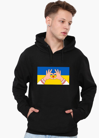 Худи мужской Люблю Украину (9225-3690) Черный MobiPrint (259519739)