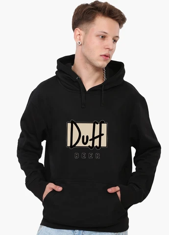 Худи мужской Симпсоны Дафф (The Simpsons Duff Beer) (9225-1995) Черный MobiPrint (259520023)