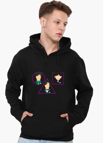 Худі чоловічий Гра в кальмара (Squid Game) (9225-3352) Чорний MobiPrint (259519906)