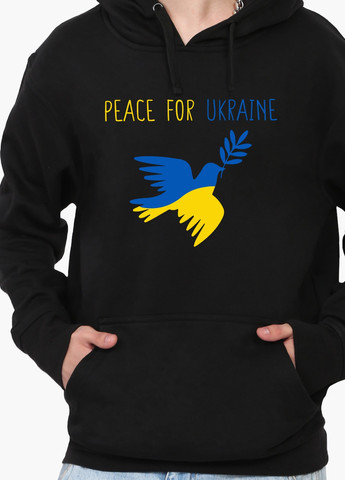 Худи мужской Мир для Украины (9225-3688) Черный MobiPrint (259519708)