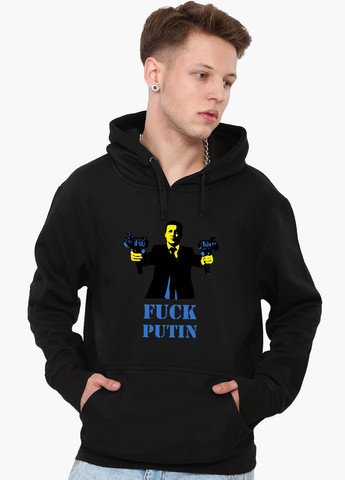 Худи мужской К черту Путина (9225-3676) Черный MobiPrint (259519780)