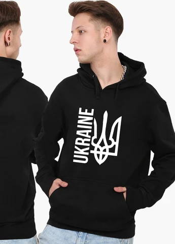 Худи мужской Украина (9225-3794) Черный MobiPrint (259519775)
