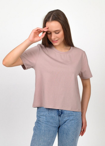 Кофейная всесезон футболка женская хлопковая с коротким рукавом NEL