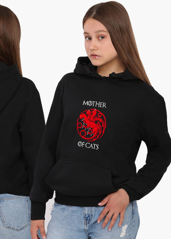 Худі жіночий Мати котів (Mother Of Cats) (8921-2015) Чорний MobiPrint (259519817)