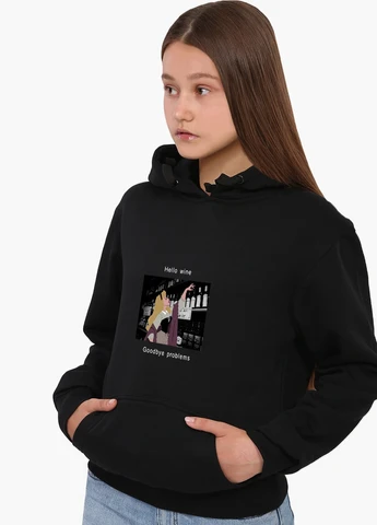 Худі жіночий Спляча красуня у винному льоху (8921-1432) Чорний MobiPrint (259519951)