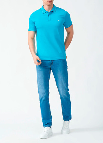 Голубой футболка-поло для мужчин Harmont & Blaine