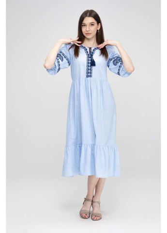 Синя кежуал сукня вишиванка Park Karon