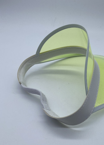 Женский пластиковый прозрачный козырёк лого брендированный лимонный салатовый зеленый No Brand (259521255)