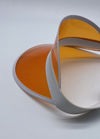 Жіночий пластиковий прозорий козирок лого брендований помаранчевий No Brand (259521247)