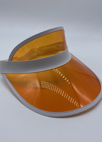 Женский пластиковый прозрачный козырёк лого брендированный оранжевый No Brand (259521247)