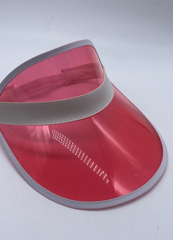 Женский пластиковый прозрачный козырёк лого брендированный светло-красный No Brand (259521249)