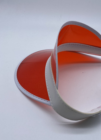 Женский пластиковый прозрачный козырёк лого брендированный красный No Brand (259521250)
