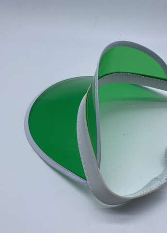 Жіночий пластиковий прозорий козирок лого брендований зелений салатовий No Brand (259521261)