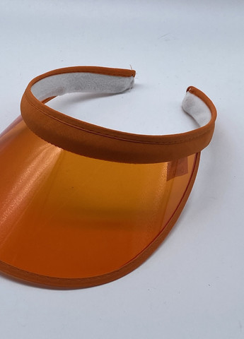 Жіночий пластиковий прозорий козирок помаранчевий No Brand (259521257)