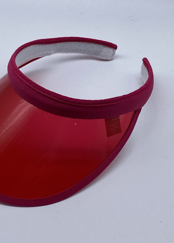 Жіночий пластиковий прозорий козирок червоний малиновий No Brand (259521254)