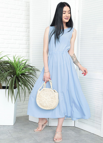 Голубое кэжуал летнее платье Fashion Girl однотонное