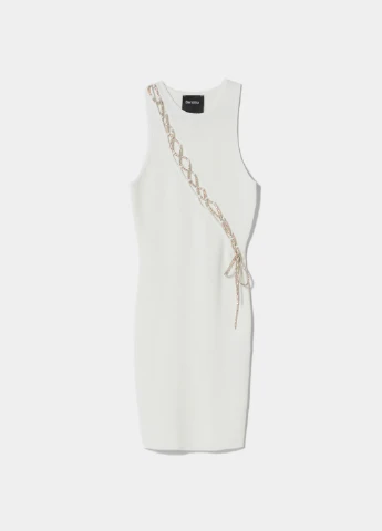 Белое платье деффект Bershka