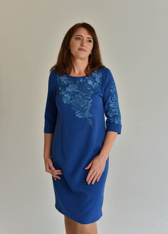Синяя платье Vyshyvanka свободная (259568018)
