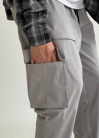 Серые кэжуал демисезонные карго брюки GRUF