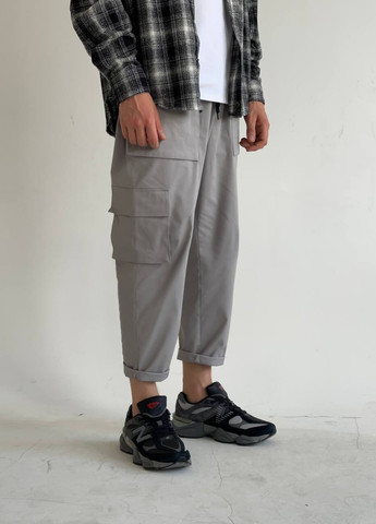 Серые кэжуал демисезонные карго брюки GRUF