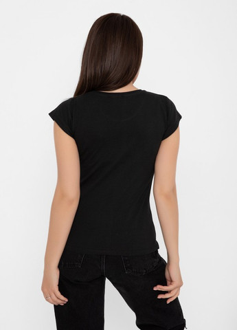 Бавовняна чорна футболка з написом Magnet - (259525890)