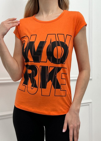 Оранжевая летняя оранжевая хлопковая футболка с надписью Magnet