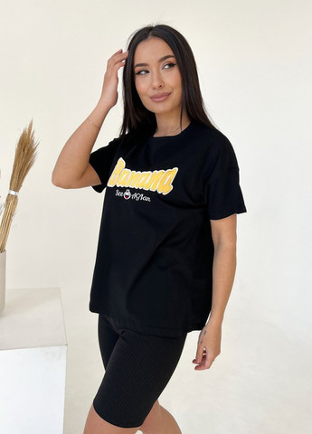 Чорна оверсайз футболка з нашивками Magnet - (259526123)