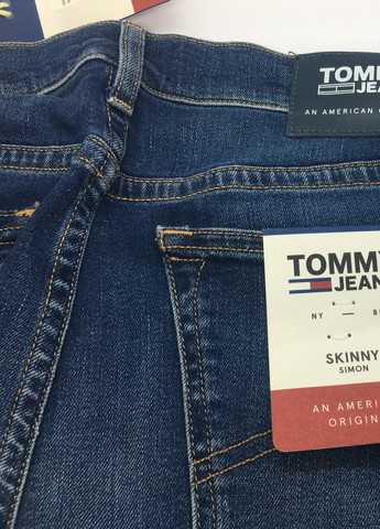 Синие демисезонные зауженные джинсы Skinny Tommy Jeans