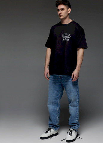 Черная футболка oversize мужская черная "елегантний, витончений, стильний" Aspirine