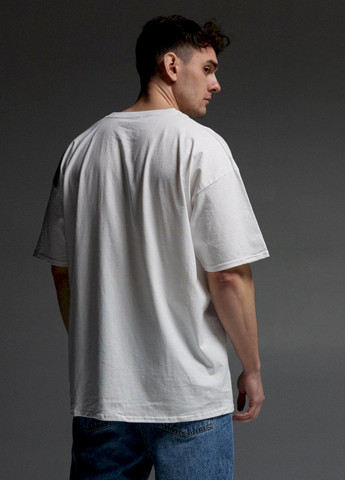 Біла футболка oversize чоловіча біла "елемент" Aspirine