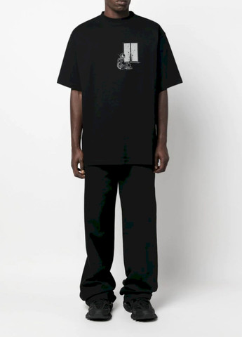 Черная футболка oversize мужская черная "окно в космос" Trace of Space