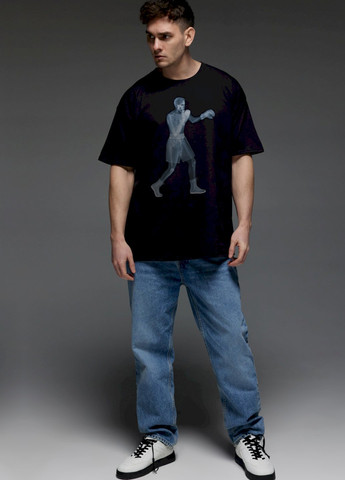 Черная футболка oversize мужская черная "ренген боксу" Aspirine