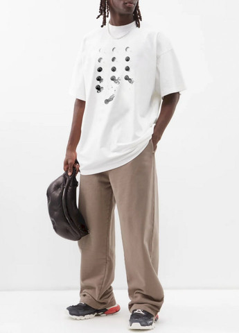 Біла футболка oversize чоловіча біла Trace of Space