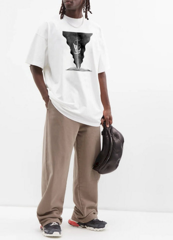 Белая футболка oversize мужская белая Trace of Space