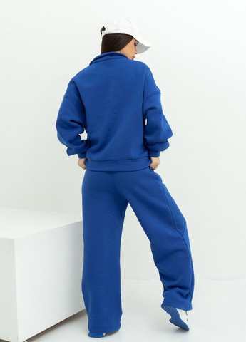 Синій вільний теплий костюм із кишенею ISSA PLUS (259568708)