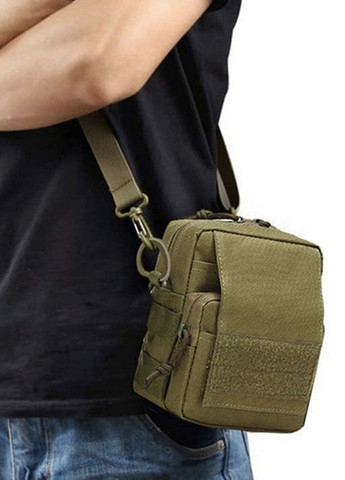 Поясная тактическая сумка военная A72 MOLLE через плечо подсумок молли серый пиксель No Brand (259569392)