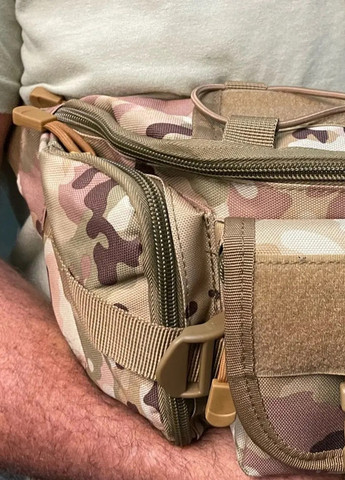 Поясная тактическая сумка D005 военная бананка пиксель серый No Brand (259569387)