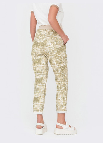 широкие брюки цвета хаки с резинкой по талии Dressa (259542941)