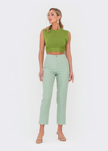 зеленые брюки в стиле кежуал с завышенной талией Dressa (259542935)