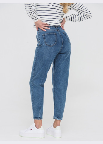 джинсы-мом с завышенной талией синие Dressa - (259542895)