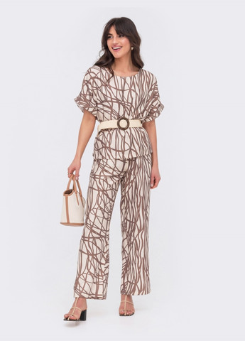 принтованный костюм из блузки и брюк Dressa (259542922)