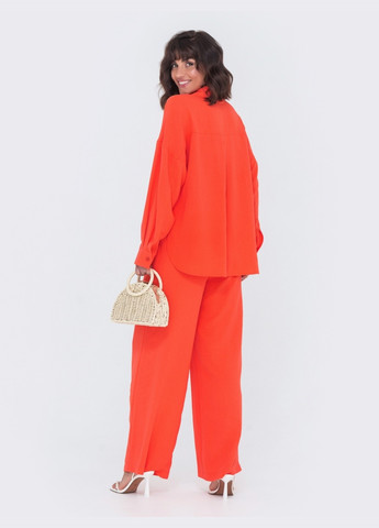оранжевый костюм с рубашкой и широкими брюками Dressa (259542909)