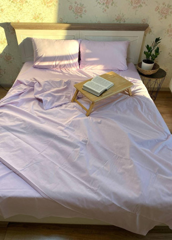 Комплект постельного белья однотонний двуспальный 215х180 см наволочки 70х70 см Лавандовый No Brand (259576668)