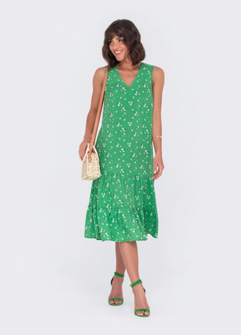 Зелена зелена сукня а-силуету в квітковий принт Dressa