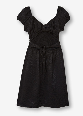 Черное кэжуал платье из вискозы Jennyfer однотонное