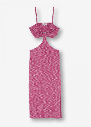Фуксиновое (цвета Фуксия) кэжуал платье в рубчик Jennyfer однотонное