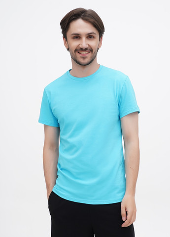 Голубая футболка базовая с коротким рукавом German Volf