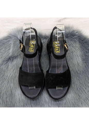 Черные босоножки женские замшевые на платформе Kadisailun
