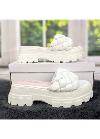 Шльопанці жіночі еко-шкіра плетінка на об'ємній підошві Mengfuna (259635647)